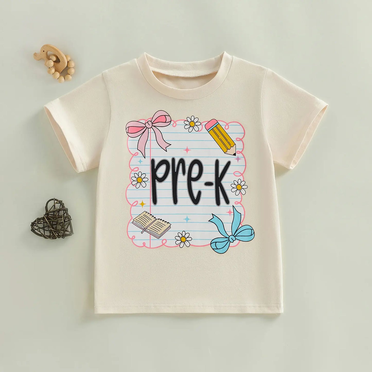 Toddler Girls' Back to School Short Sleeve T-Shirts with Grade Print - Casual Summer Tops for Ages 4-11