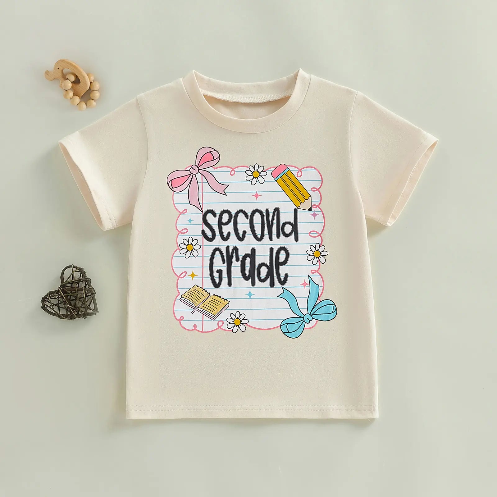 Toddler Girls' Back to School Short Sleeve T-Shirts with Grade Print - Casual Summer Tops for Ages 4-11