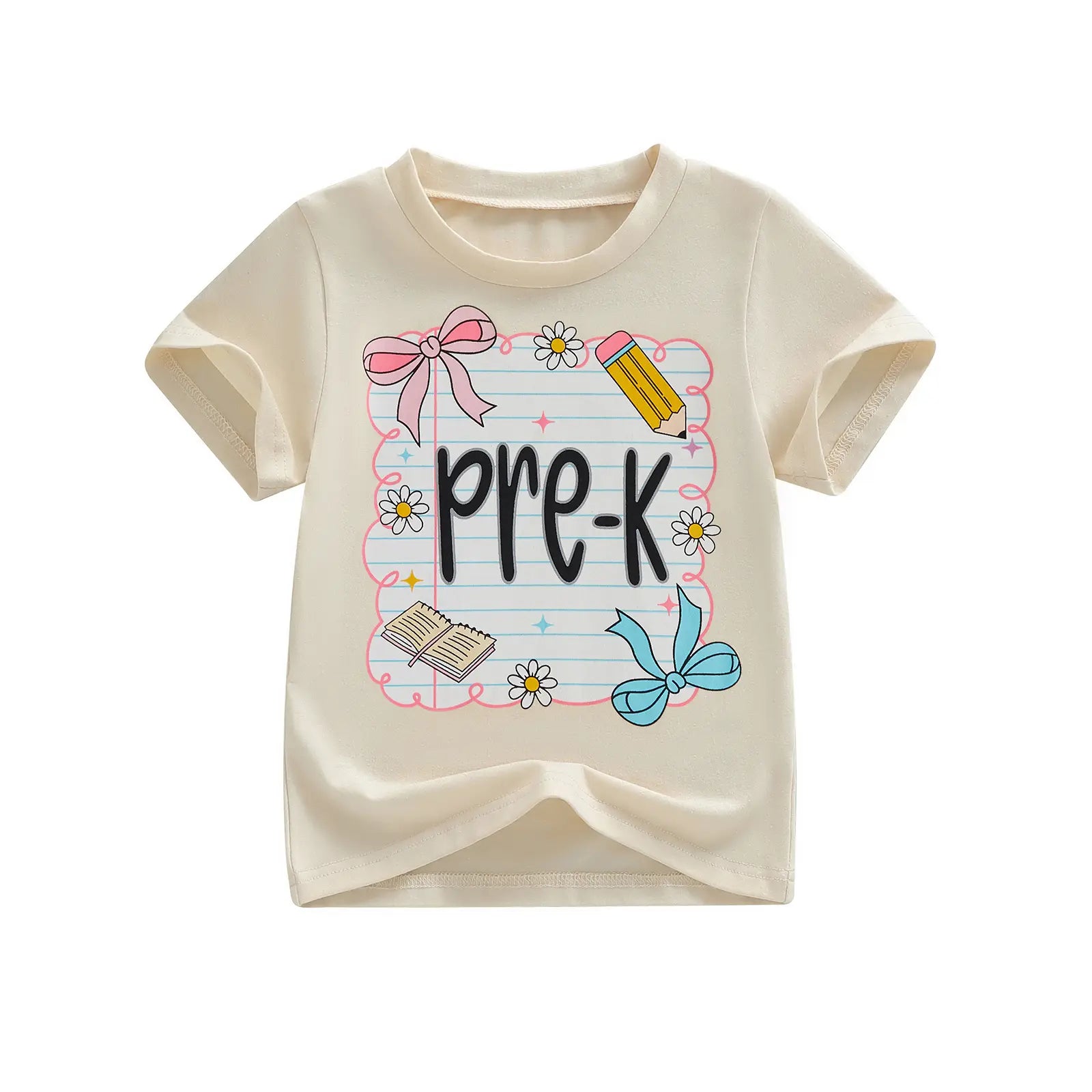 Toddler Girls' Back to School Short Sleeve T-Shirts with Grade Print - Casual Summer Tops for Ages 4-11
