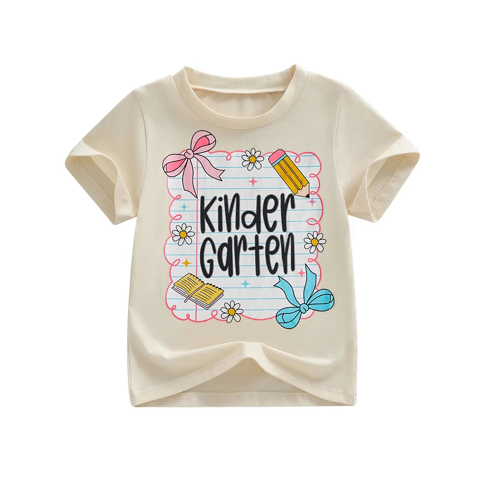 Toddler Girls' Back to School Short Sleeve T-Shirts with Grade Print - Casual Summer Tops for Ages 4-11