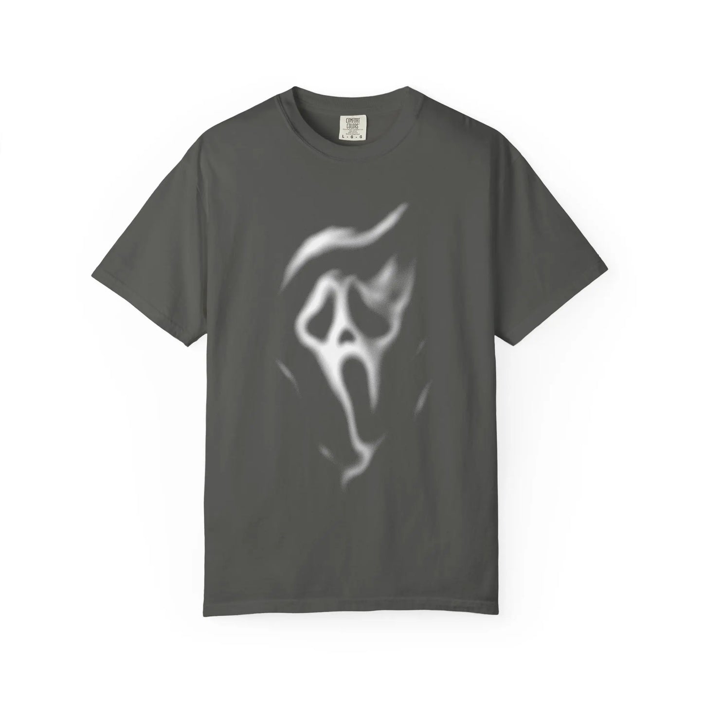 Ghostface Smoke Face T-Shirt , Comfort Colors Tee, Horror Mask Graphic, Spooky Halloween Tee