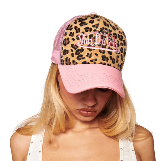 I.AM.GIA X VON DUTCH LEOPARD TRUCKER HAT