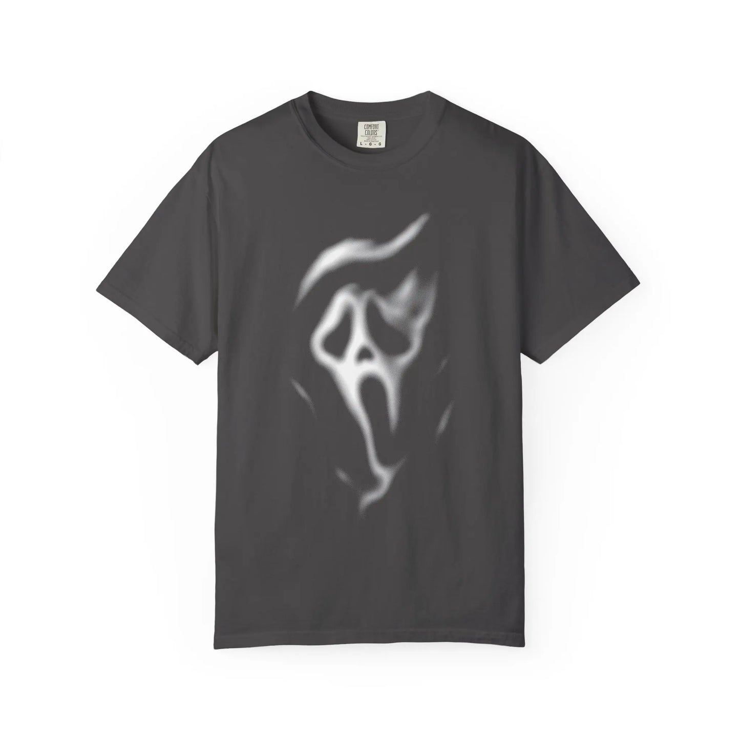 Ghostface Smoke Face T-Shirt , Comfort Colors Tee, Horror Mask Graphic, Spooky Halloween Tee