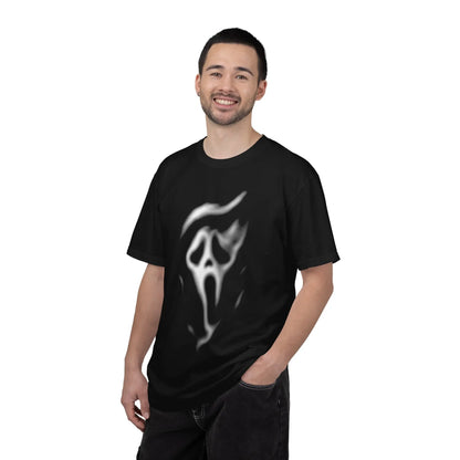 Ghostface Smoke Face T-Shirt , Comfort Colors Tee, Horror Mask Graphic, Spooky Halloween Tee