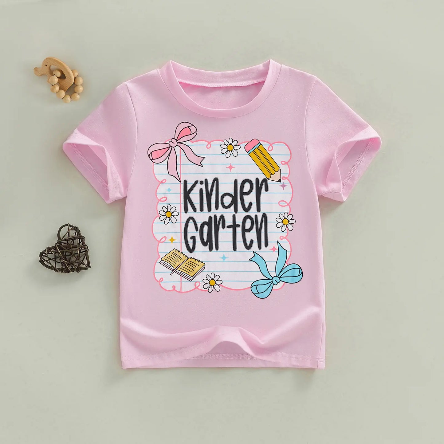 Toddler Girls' Back to School Short Sleeve T-Shirts with Grade Print - Casual Summer Tops for Ages 4-11